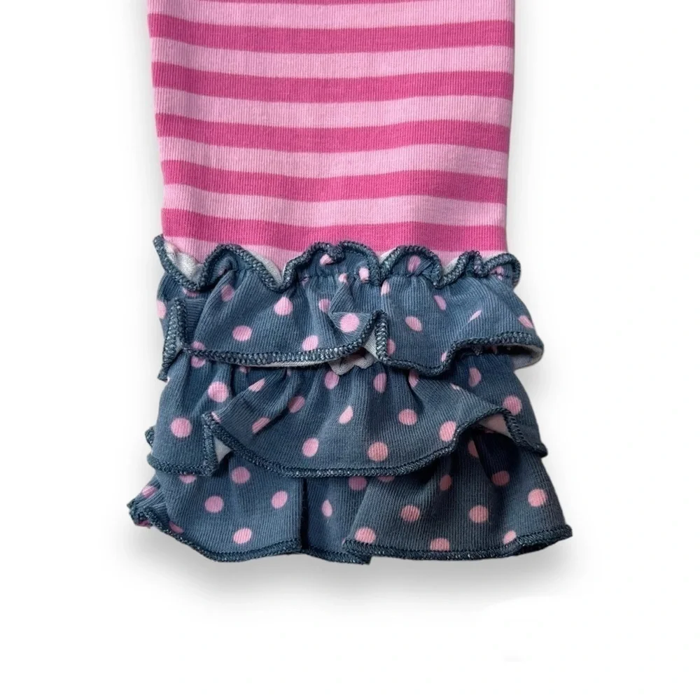 Matilda Jane Girls Size 4 Between The Pages Striped Ruffle Leggings Make Believe